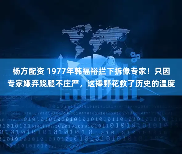 杨方配资 1977年韩福裕拦下拆像专家！只因专家嫌弃跷腿不庄严，这捧野花救了历史的温度