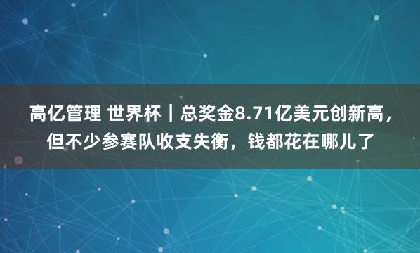 高亿管理 世界杯｜总奖金8.71亿美元创新高，但不少参赛队收支失衡，钱都花在哪儿了